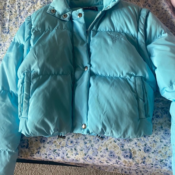 Shane Justin Blue Puffer Jacket Euc - Picture 2 of 5